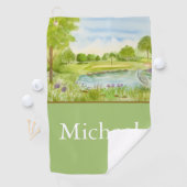 Monogramm-Golfplatz mit Reiher Golfhandtuch (Insitu)