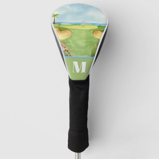 Monogramm Golfplatz Tropical Golf Headcover (Vorderseite)