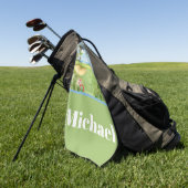 Monogramm Golfplatz Tropical Golfhandtuch (Gras)