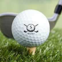 Monogramm Golfschläger Klassisch Schwarz Weiß 