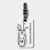 Monogramm-Golftasche Gepäckanhänger (Vorderseite vertikal)