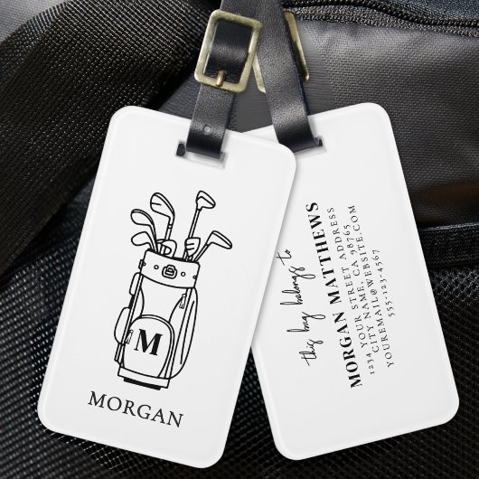 Monogramm-Golftasche Gepäckanhänger
