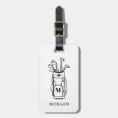 Monogramm-Golftasche Gepäckanhänger (Vorderseite vertikal)