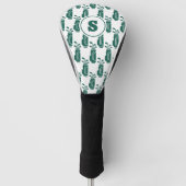 Monogramm-Golftaschenmuster Modern Preppy Grün Golf Headcover (Vorderseite)