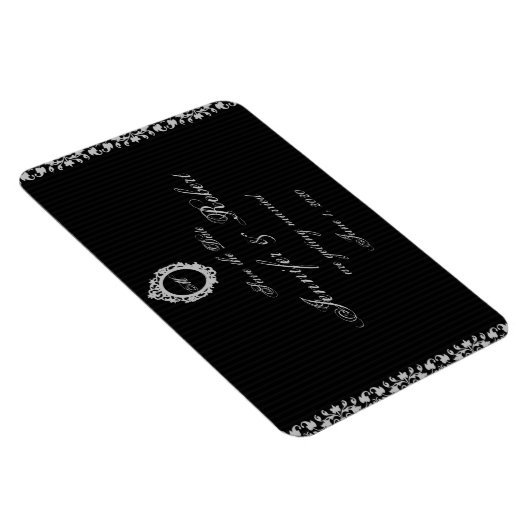 Monogramm Gothic-Rahmen Save the Date Magnet (Rechte Seite)