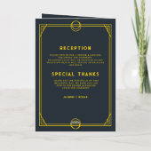 monogramm gothisch faltbare Hochzeitskarte Programm (Rückseite)