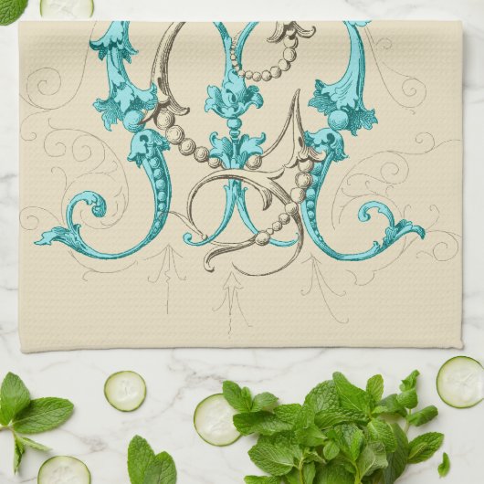 Monogramm GR. MG Küchentuch (Gefaltet)