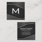 Monogramm | Gradient Background Mesh Quadratische Visitenkarte (Vorne/Hinten)