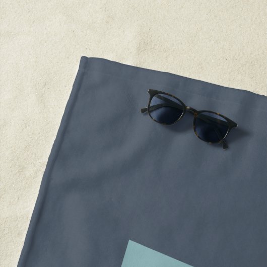 Monogramm Grau Blau Personalisiert Strandtuch (Beispiel)