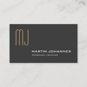 Monogramm Grau Businesskarte für Personal Trainer Visitenkarte