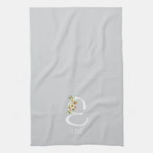 Monogramm Grau Küchentuch Einzugsgeschenk (Vertikal)