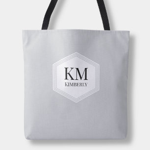 Monogramm Grau Modern Elegant Einfach Benutzerdefi Tasche