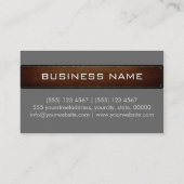 Monogramm Grau Moderner Lederlook Visitenkarte (Rückseite)