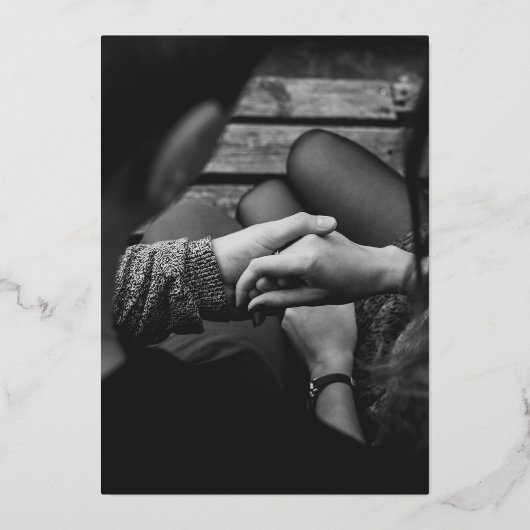 Monogramm Grau Modernes Gold Save the Date Folieneinladung (Rückseite)