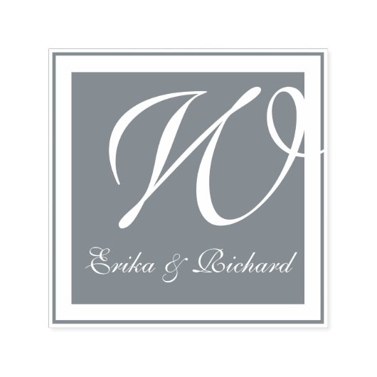 Monogramm Grau Permastempel (Design)