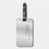 Monogramm Grau Rot Modernes Minimalistisch Gepäckanhänger (Rückseite vertikal)