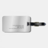 Monogramm Grau Rot Modernes Minimalistisch Gepäckanhänger (Rückseite horizontal)