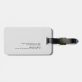 Monogramm Grau Rot Modernes Minimalistisch Gepäckanhänger (Rückseite horizontal)