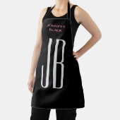 Monogramm Grau Schwarz Modernes Minimalistisch Schürze (InSitu)