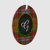 Monogramm Grau Tartan Ornament (Vorderseite)
