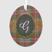 Monogramm Grau Tartan Ornament (Vorderseite)