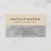 Monogramm Grau und Beige Visitenkarte (Rückseite)