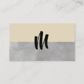 Monogramm Grau und Beige Visitenkarte (Vorderseite)