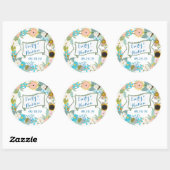 Monogramm Grau und Rosa Modernes Garland Runder Aufkleber (Blatt)