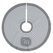Monogramm, grau und weiß gestrichen polyester weihnachtsbaumdecke (Vorderseite)