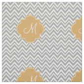 Monogramm, grau und weiß, Zickzack mit goldfarbene Stoff (Muster)