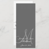 Monogramm Grau & Weiß des Programms Wedding Church Programm (Vorne/Hinten)