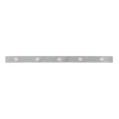 Monogramm, grau, weiß und pastellrosa Polka-Dot Satinband (Vorderseite)