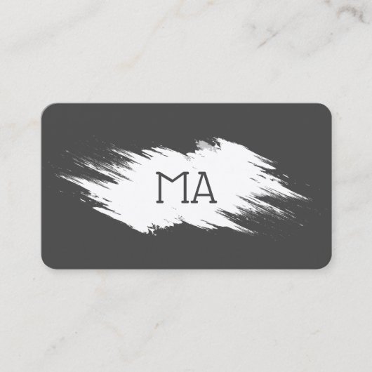 Monogramm | Grau Weiß Visitenkarte (Vorderseite)