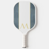 Monogramm Graublau-Weiß-Griff Pickleball Schläger (Rückseite)