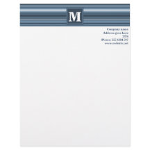 Monogramm graublaue Streifen