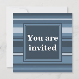 Monogramm graublaue Streifen Einladung