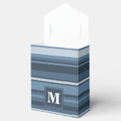 Monogramm graublaue Streifen Geschenkschachtel (Geöffnet)
