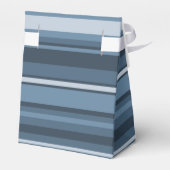 Monogramm graublaue Streifen Geschenkschachtel (Rückseite)