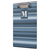 Monogramm graublaue Streifen Klemmbrett (Links)