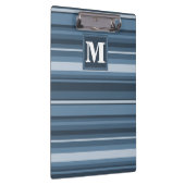Monogramm graublaue Streifen Klemmbrett (Rechts)