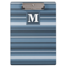 Monogramm graublaue Streifen Klemmbrett