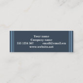 Monogramm graublaue Streifen Mini Visitenkarte (Rückseite)