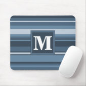 Monogramm graublaue Streifen Mousepad (Mit Mouse)