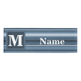 Monogramm graublaue Streifen Namenschild
