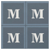 Monogramm graublaue Streifen Stoff (Nahaufnahme)