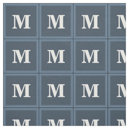 Monogramm graublaue Streifen Stoff (Muster)