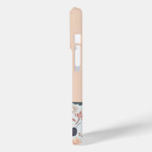 Monogramm Graue blaue Pfirsichblüte Case-Mate iPhone Hülle (Rückseite / Links)