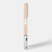 Monogramm Graue blaue Pfirsichblüte Case-Mate iPhone Hülle (Rückseite / Rechts)