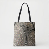 Monogramm, graue, florenbedruckte Leinentücher Tasche (Vorderseite)