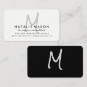 Monogramm, graue Hand geschrieben Visitenkarte (Vorne/Hinten)